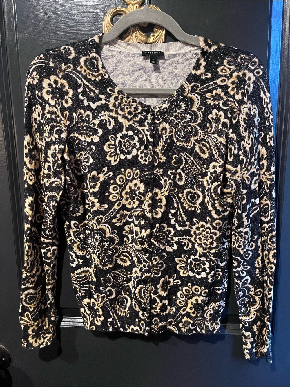 Talbots Black & Gold Cardigan